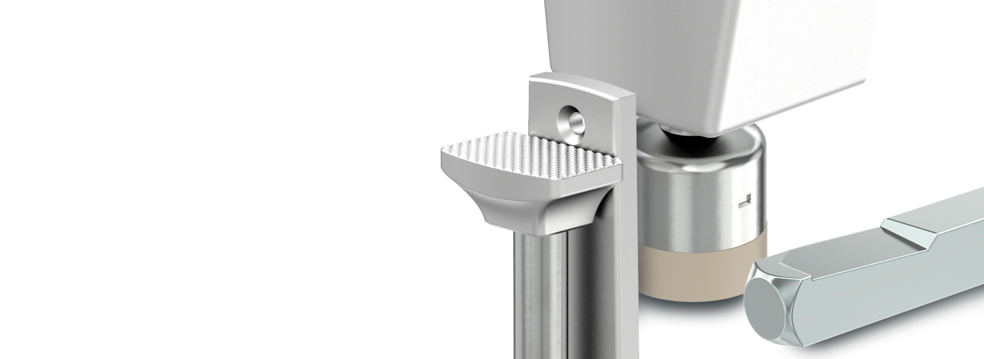 Accessories for doors
Metal lever with non-slip foot pedal