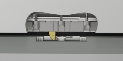 Detailed view of additional locking device SBS bb in tilt position