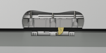 Detailed view of additional lock SBS bb in locked position
